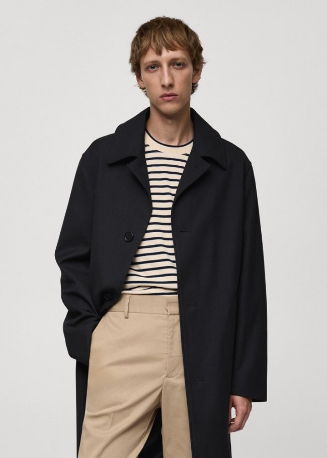 Mango Gabardina oversize comfort stretch - Azul marino oscuro