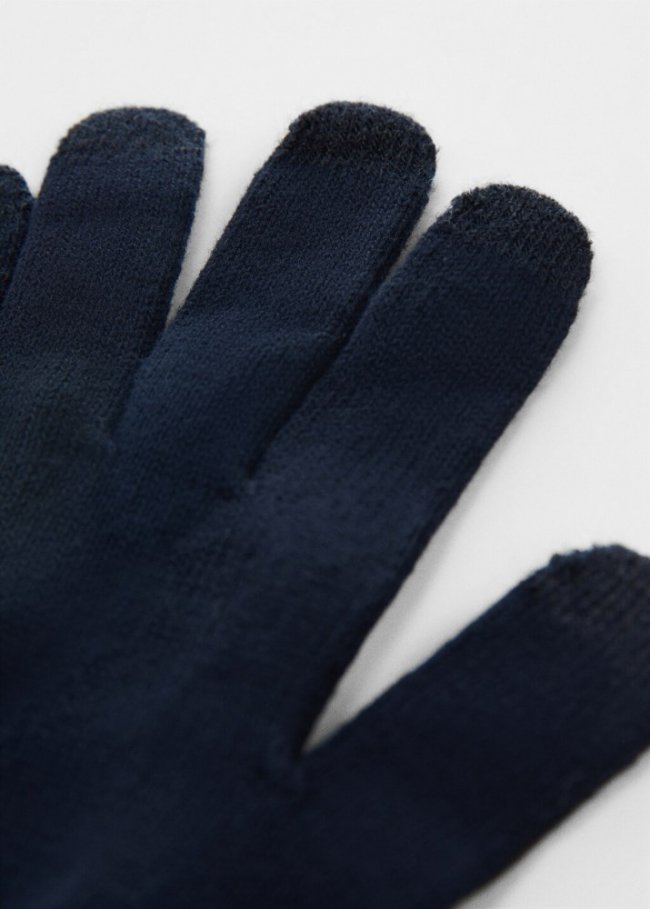 Mango Guantes táctiles punto - Azul marino