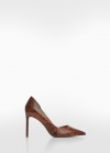 Mango Zapato tacón efecto animal print - Marrón