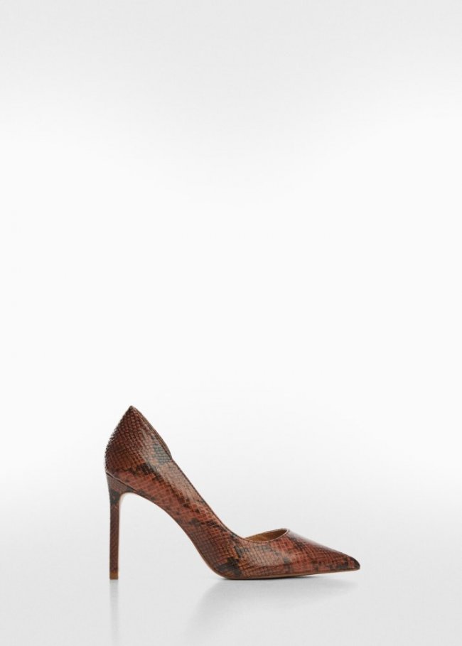 Mango Zapato tacón efecto animal print - Marrón