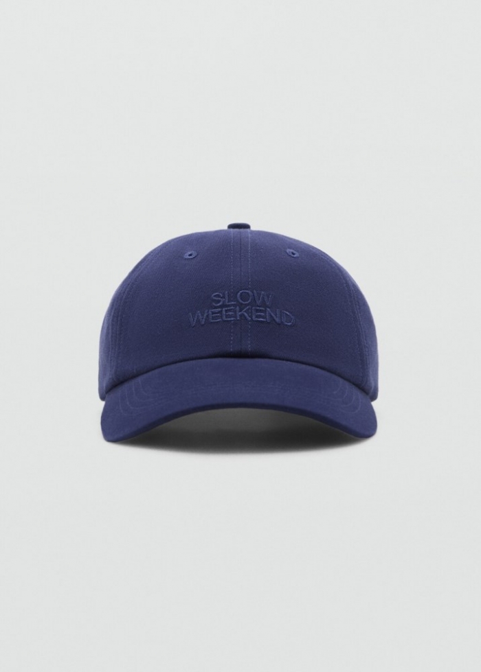 Mango Gorra mensaje bordado - Azul marino oscuro