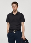 Mango Polo punto fino - Azul marino oscuro