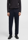 Mango Pantalón traje slim fit algodón - Azul marino oscuro