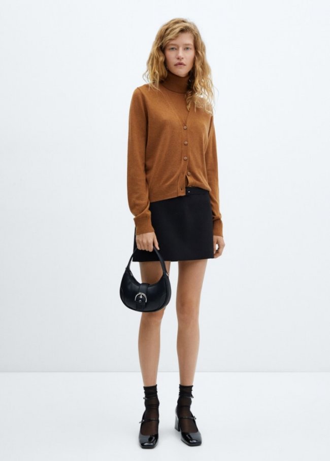 Mango Bolso doble asa hebilla - Negro