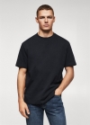 Mango Camiseta básica 100% algodón relaxed fit - Azul marino