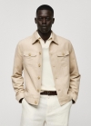 Mango Cazadora efecto ante bolsillos - Beige