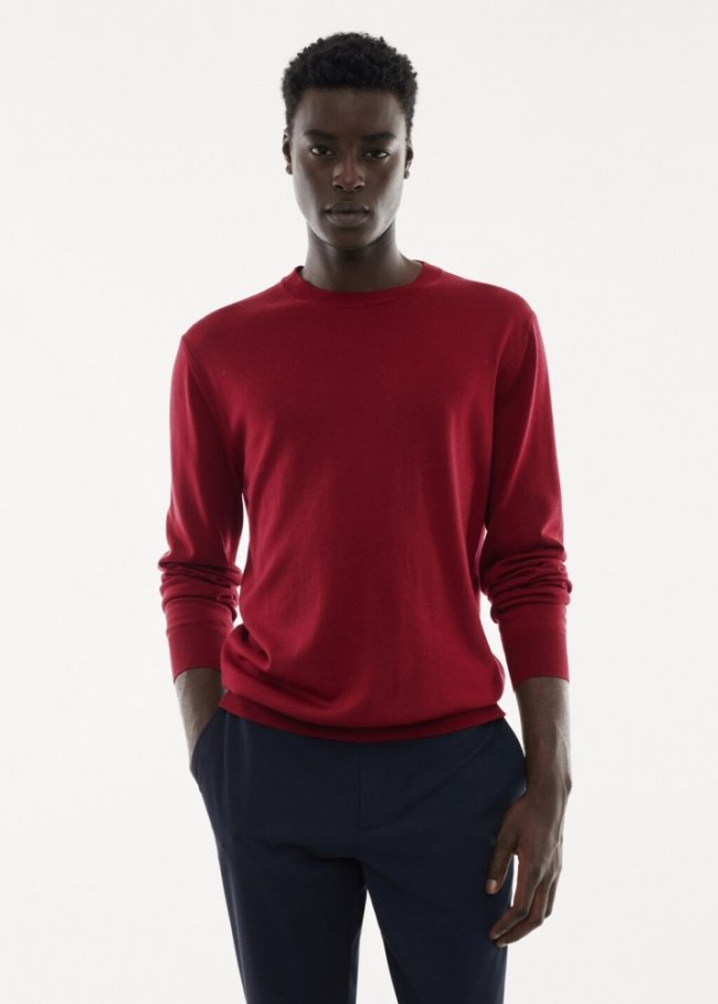 Mango Jersey lana merino lavable - Rojo