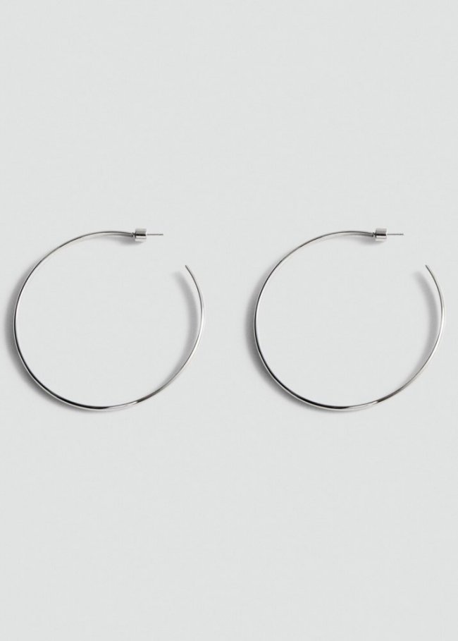 Mango Pendientes maxi aros - Plata