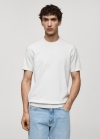 Mango Camiseta punto fino - Blanco