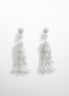 Mango Pendientes largos cristales - Plata