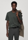 Mango Camiseta algodón transpirable - Verde