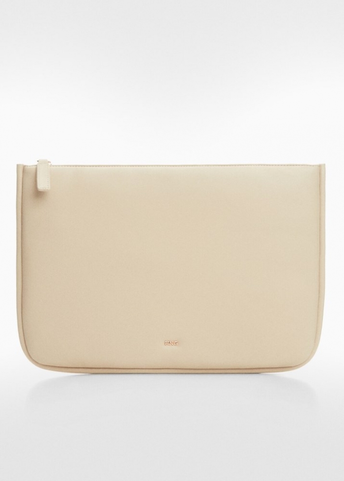 Mango Funda portátil acolchada - Blanco roto