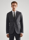 Mango Americana traje cuadro super slim fit - Gris medio