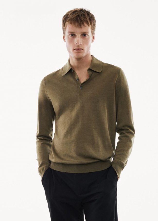 Mango Polo 100% lana merino manga larga - Verde