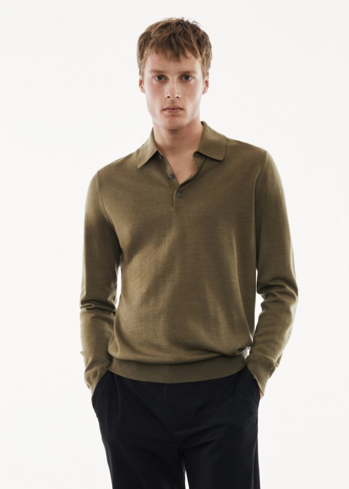 Mango Polo 100% lana merino manga larga - Verde