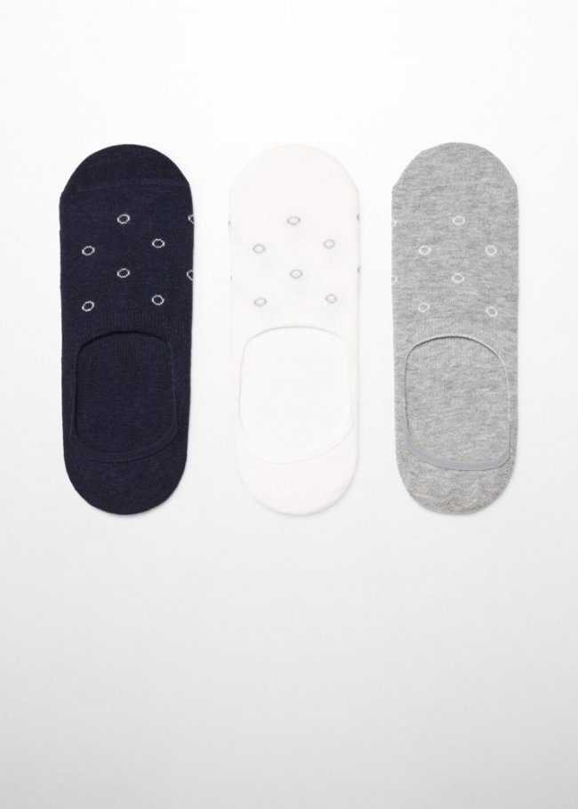 Mango Pack 3 calcetines estampado lunares - Azul marino oscuro