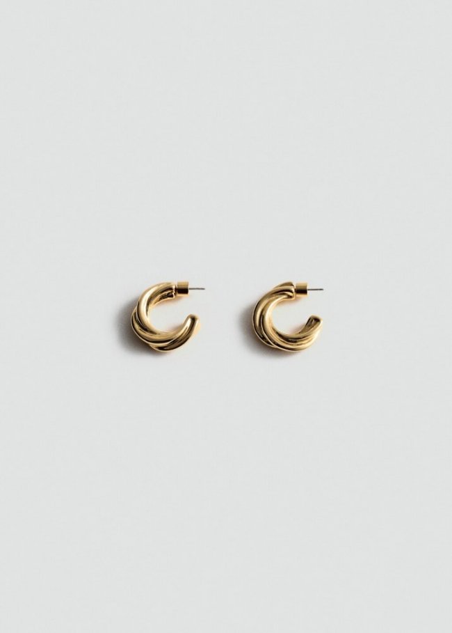 Mango Pendientes aros entrelazados - Oro