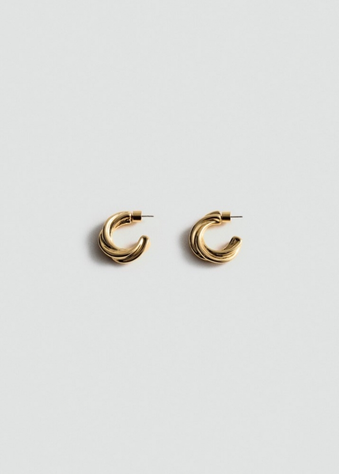 Mango Pendientes aros entrelazados - Oro