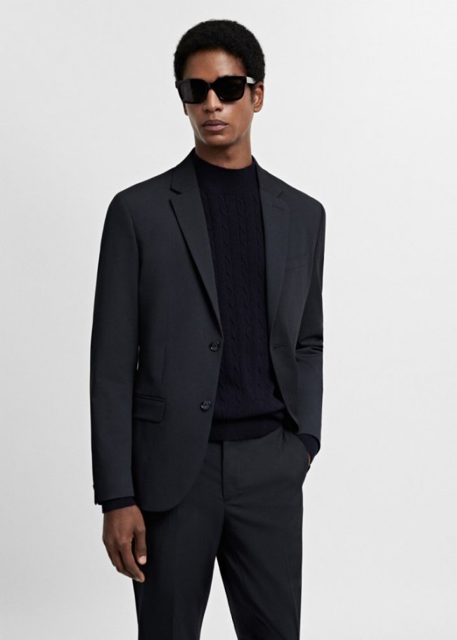 Mango Americana traje París super slim fit - Azul marino