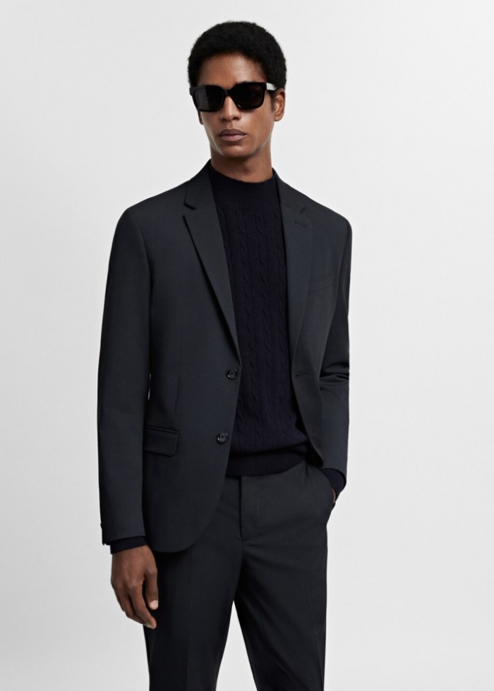 Mango Americana traje París super slim fit - Azul marino