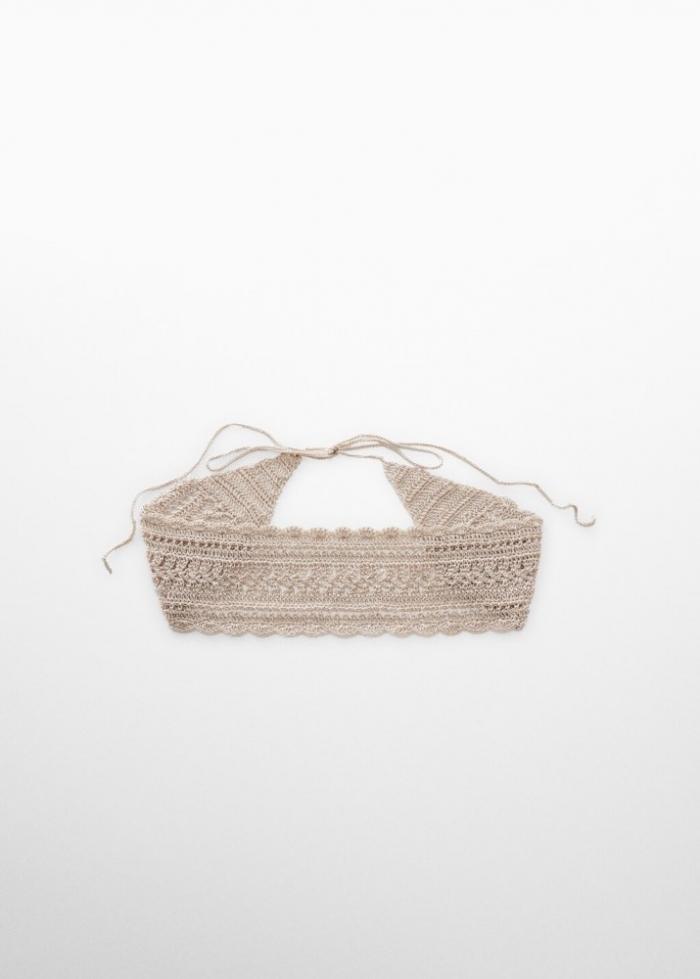 Mango Cinturón crochet lazo - Gris