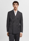 Mango Americana traje slim fit cruzada - Gris