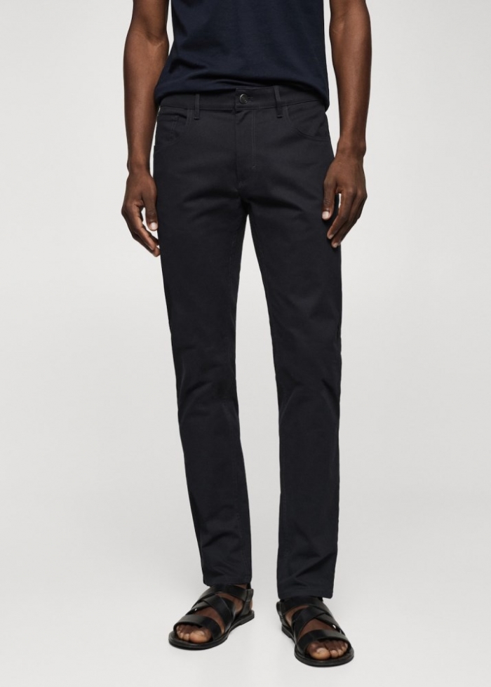Mango Pantalón tejanero slim fit sarga - Azul marino oscuro