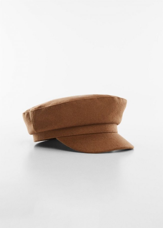 Mango Gorra baker lana - Marrón medio