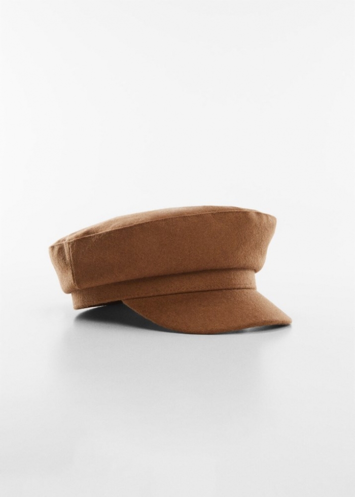 Mango Gorra baker lana - Marrón medio