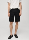 Mango Bermudas slim fit 100% lino - Negro