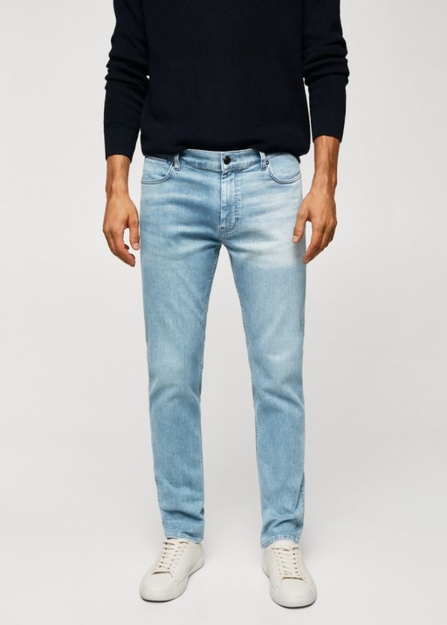Mango Jeans Patrick slim fit Ultra Soft Touch - Azul medio
