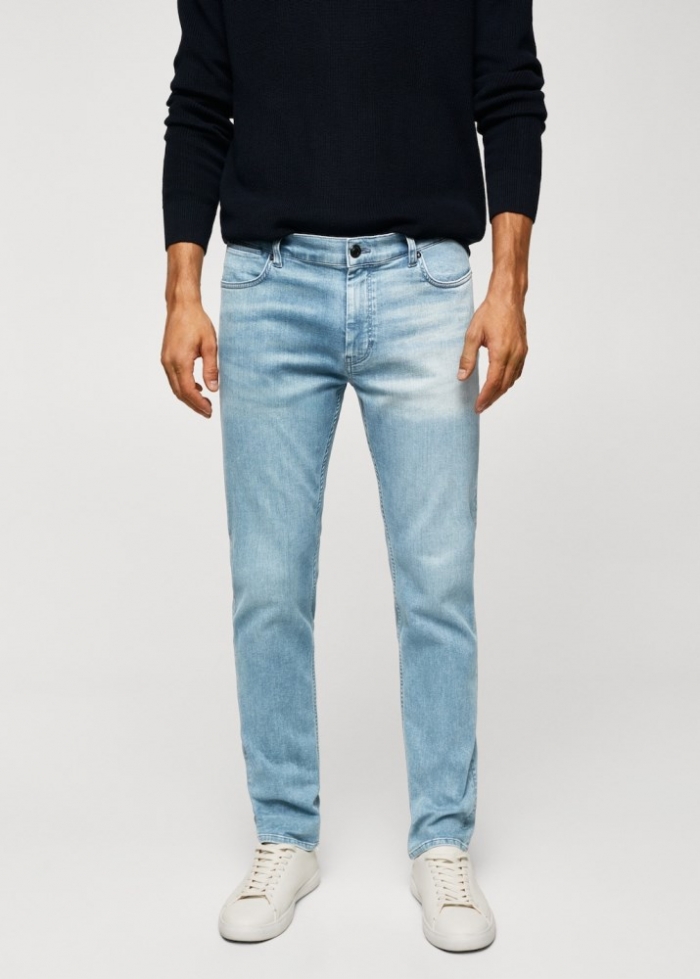 Mango Jeans Patrick slim fit Ultra Soft Touch - Azul medio