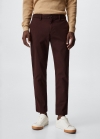 Mango Pantalón algodón tapered crop - Vino