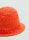 Mango Gorro bucket crochet - Naranja