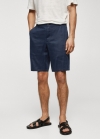 Mango Bermudas 100% lino - Azul marino