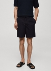 Mango Bermudas slim fit algodón - Azul marino oscuro