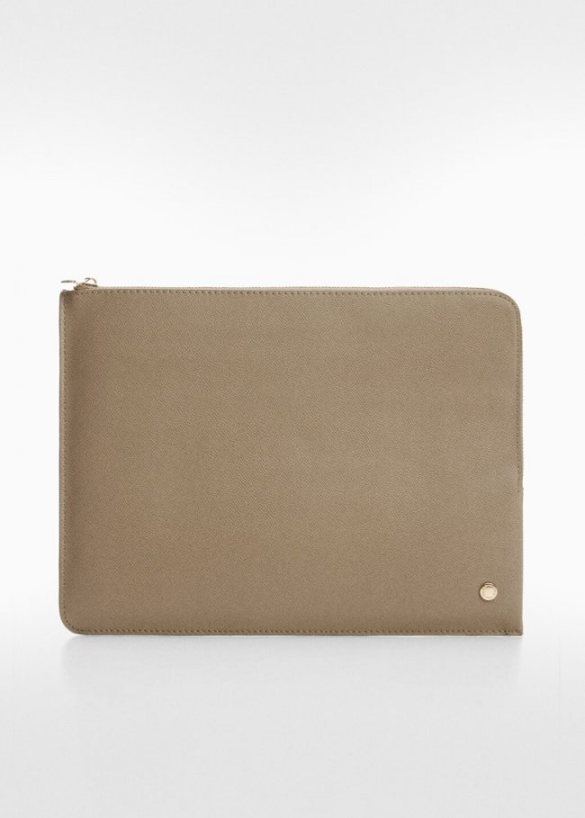 Mango Funda ordenador efecto safiano - Marrón claro/pastel