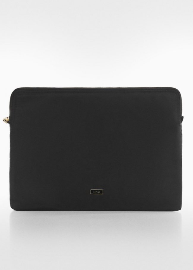 Mango Funda portátil nylon - Negro