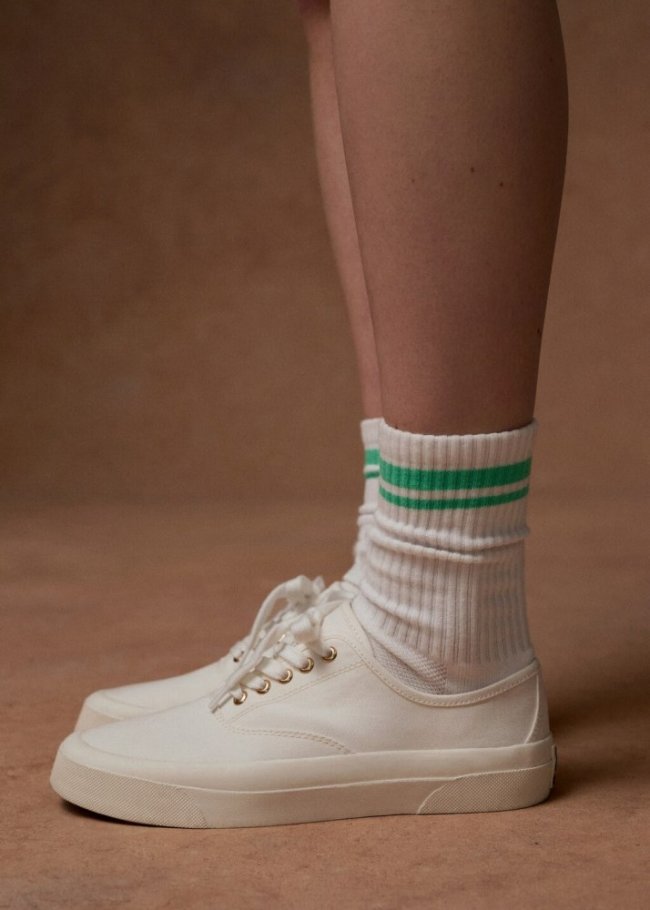 Mango Deportivas canvas cordones - Blanco