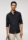 Mango Camisa slim fit 100% algodón - Azul oscuro intenso