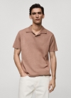 Mango Polo punto algodón textura - Nude