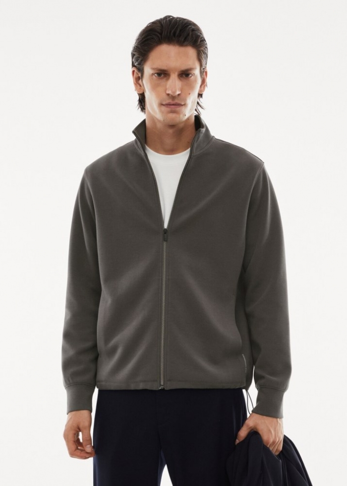 Mango Sudadera cremallera transpirable - Gris medio
