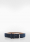 Mango Cinturón serraje - Azul marino