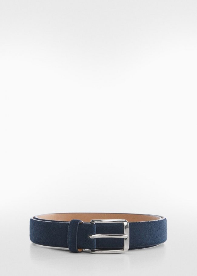 Mango Cinturón serraje - Azul marino