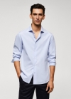 Mango Camisa slim fit 100% algodón - Azul celeste