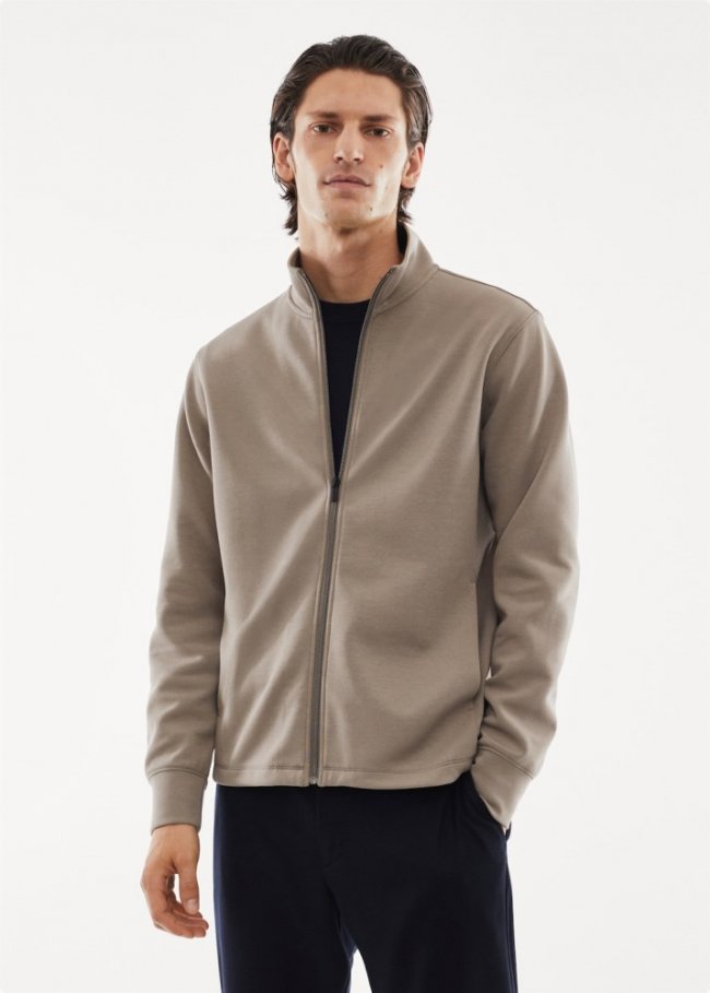 Mango Sudadera cremallera transpirable - Beige