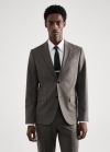 Mango Americana traje lana slim fit raya diplomática - Gris claro vigoré