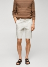 Mango Bermudas slim fit chino algodón - Blanco roto