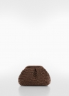 Mango Bolso clutch ratán - Chocolate
