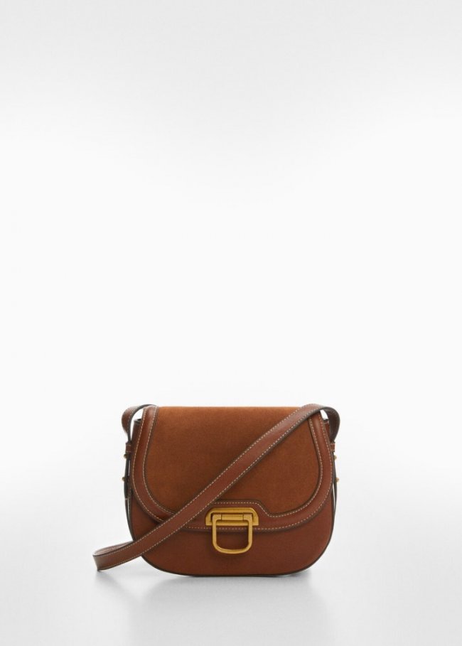 Mango Bolso bandolera hebilla - Cuero